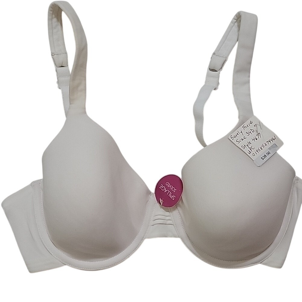 Barely There Spillage Solved White Underwire Bra Style 4677‎ 34D